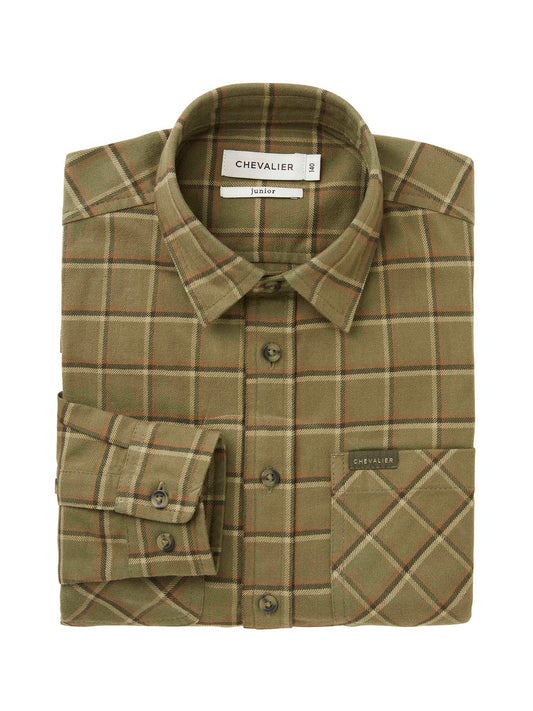 Ferret Flannel Shirt Junior Field - Green Checked - 2