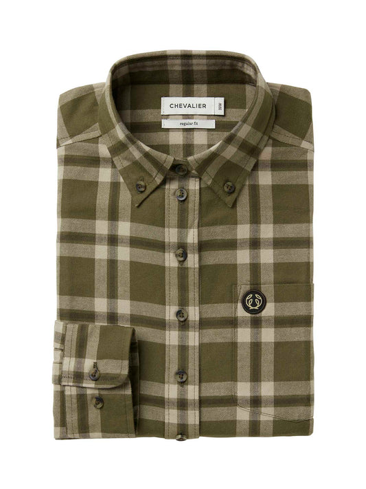Teal Light Flannel Shirt Women - Olive Green Checked - 2
