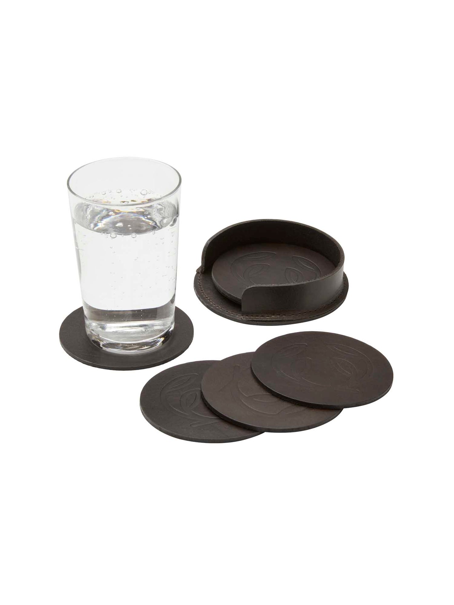 After Hunt Coaster Set - Leather Brown - 3