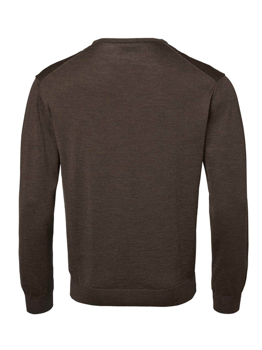 Aston V-Neck Merino Pullover Men - Leather Brown - 2