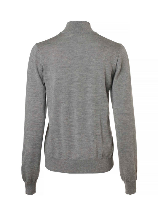 Blaise Buttoned Merino Pullover Women - Smoked Grey - 2