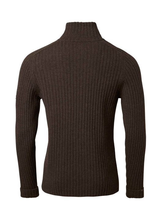 Antony Half Zip Wool Pullover Men - Antler Brown - 2