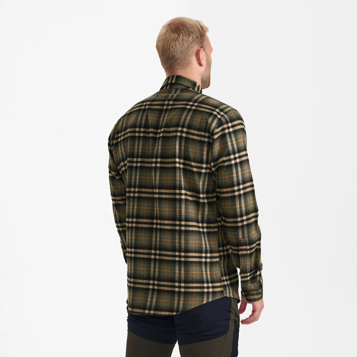 Carson Skjorta - Green Check - modell bakifrån
