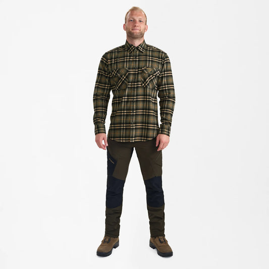 Carson Skjorta - Green Check - modell framifrån