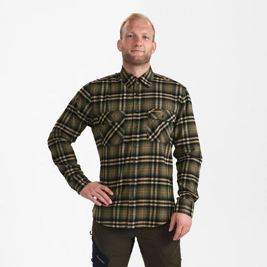 Carson Skjorta - Green Check - modell framifrån
