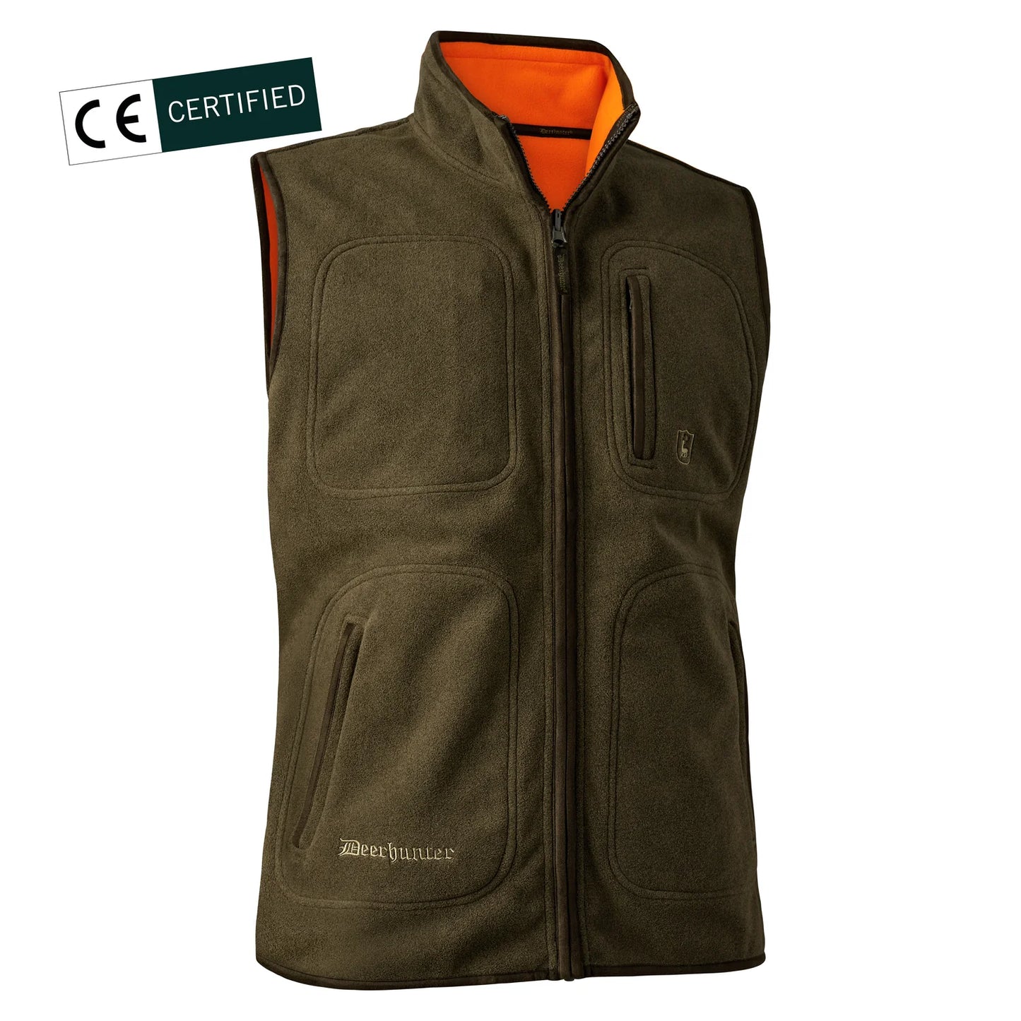 Gamekeeper Fleeceväst - vändbar - Safety Orange - från sidan