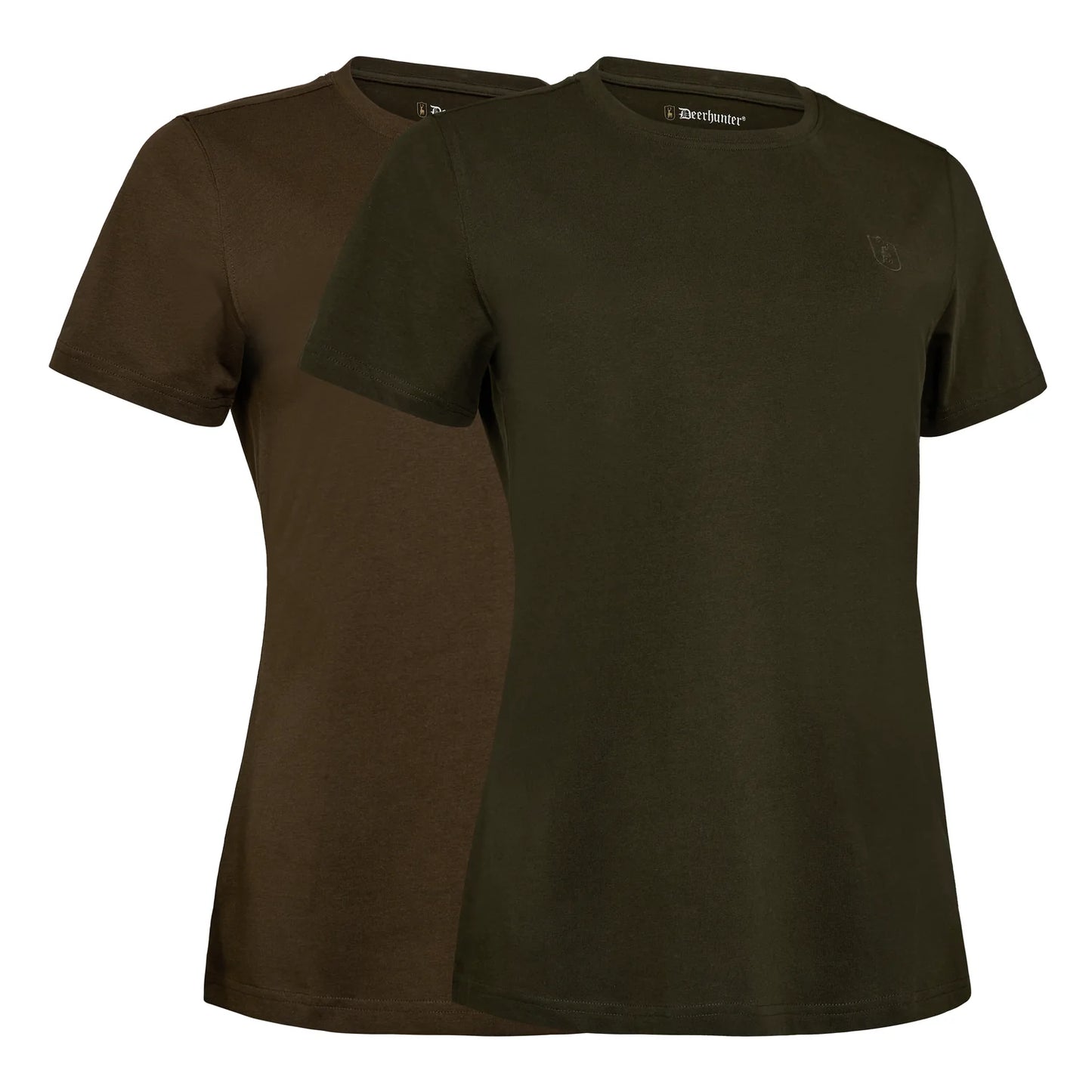 Lady 2-pack T-shirt - Fallen leaf / Timber - framifrån