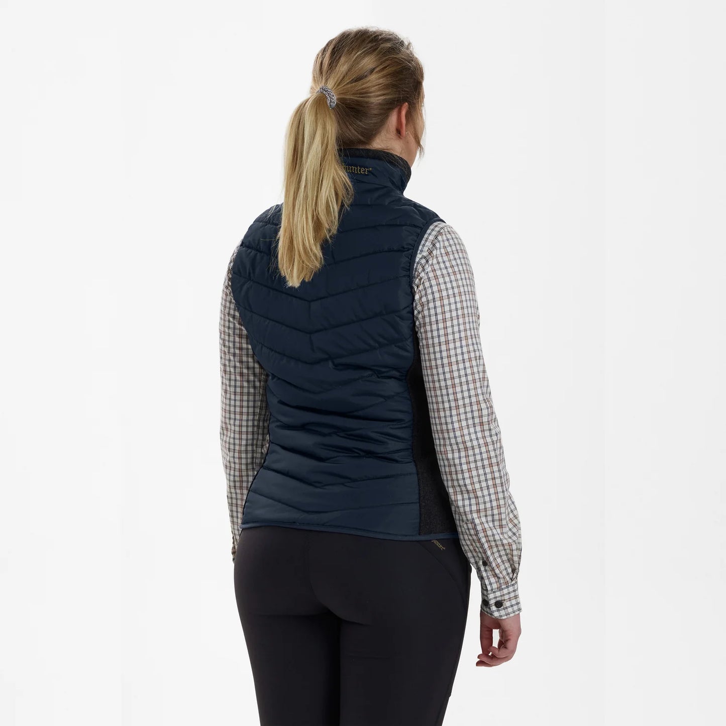 Lady Caroline Vadderad Väst - Dark Blue - modell bakifrån