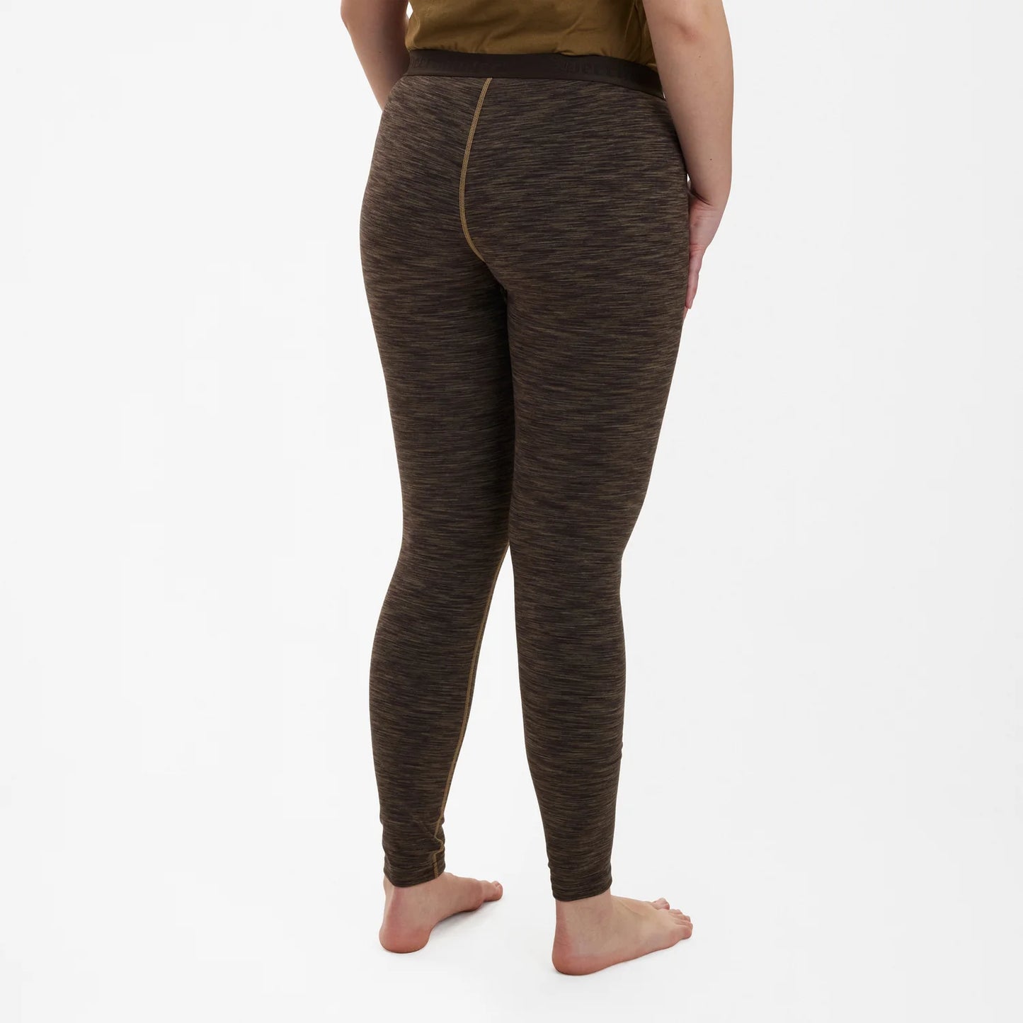 Lady Insulated Leggings - Brown Melange - modell bakifrån
