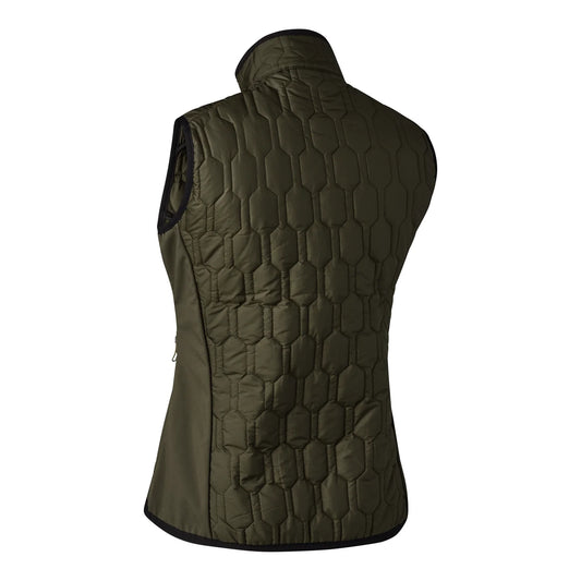 Lady Mossdale quiltad väst - Forest Green - bakifrån