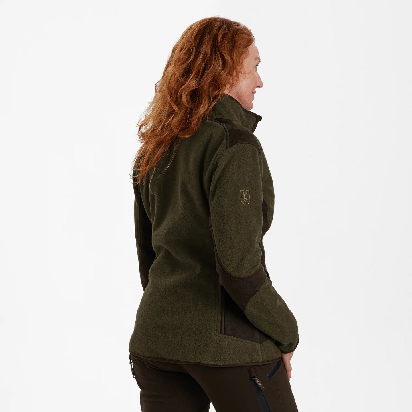 Lady Pam Bonded Fleecejacka - Graphite Green Melange - modell bakifrån