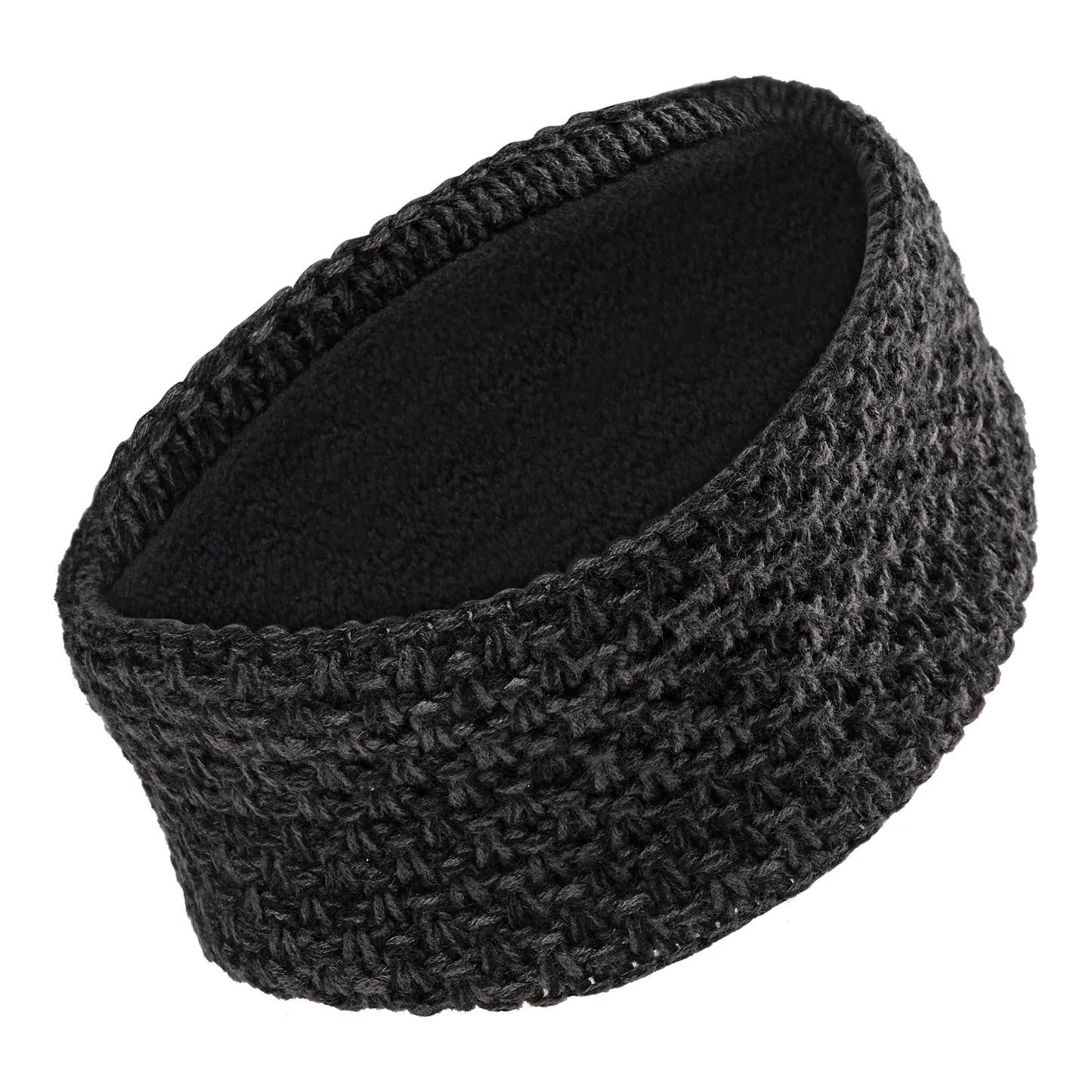 Lady Stickad Pannband - Black - bakifrån