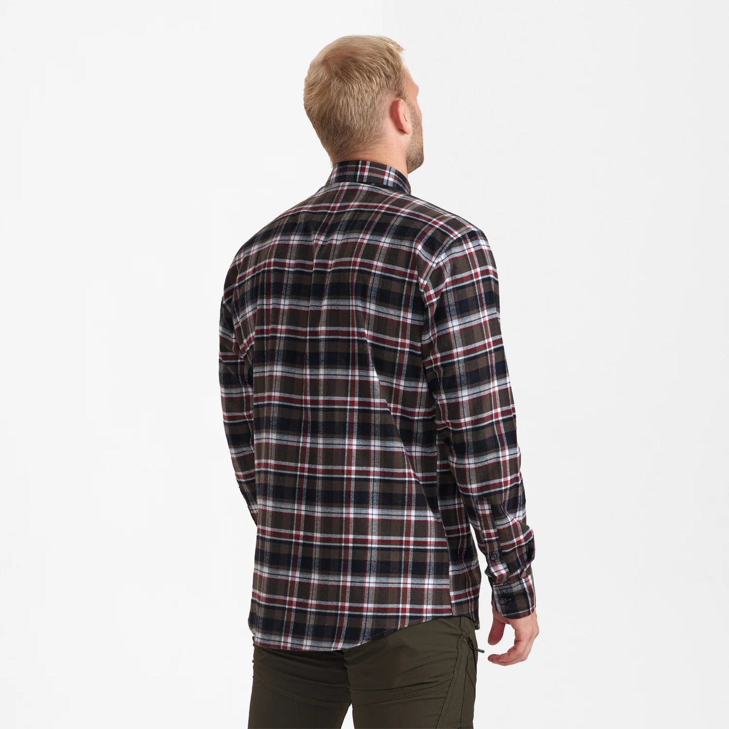 Nathan Skjorta - Brown Check - modell bakifrån