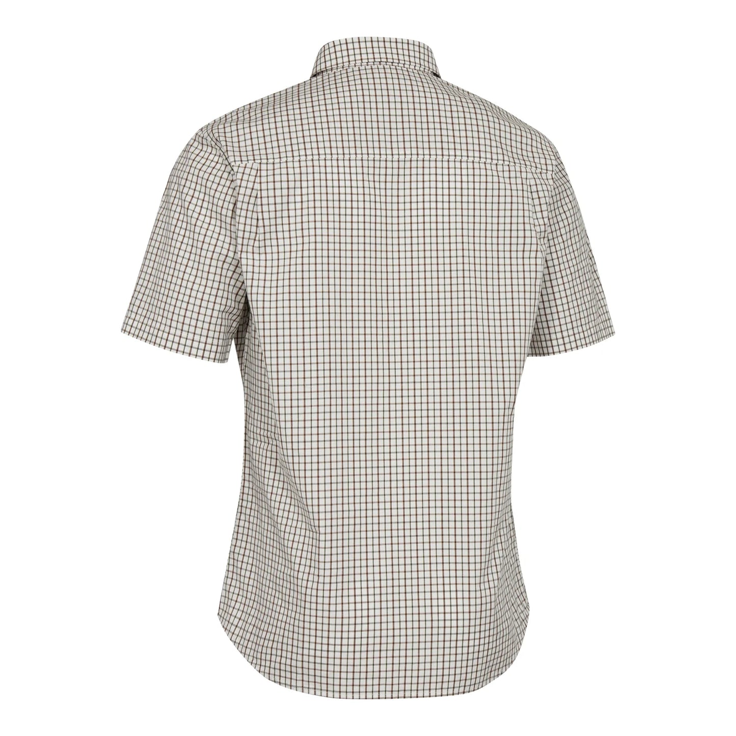 THEODORE skjorta S/S - Green Check - bakifrån