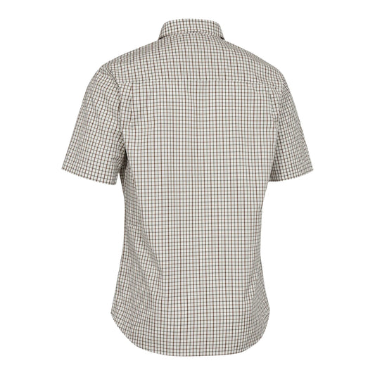 THEODORE skjorta S/S - Green Check - bakifrån