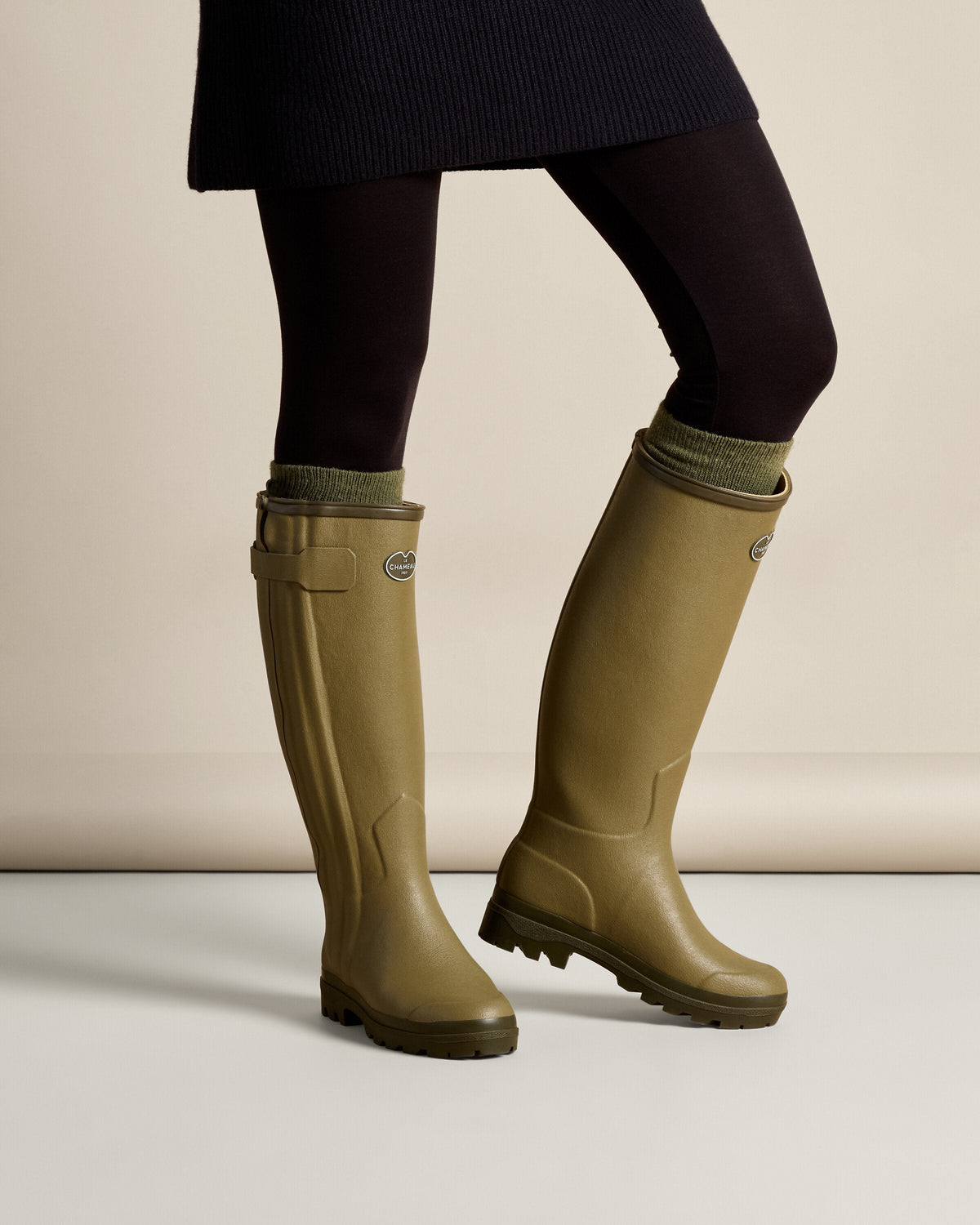 Women's Chasseur Neoprene Lined Boot - Vert Vierzon / Black