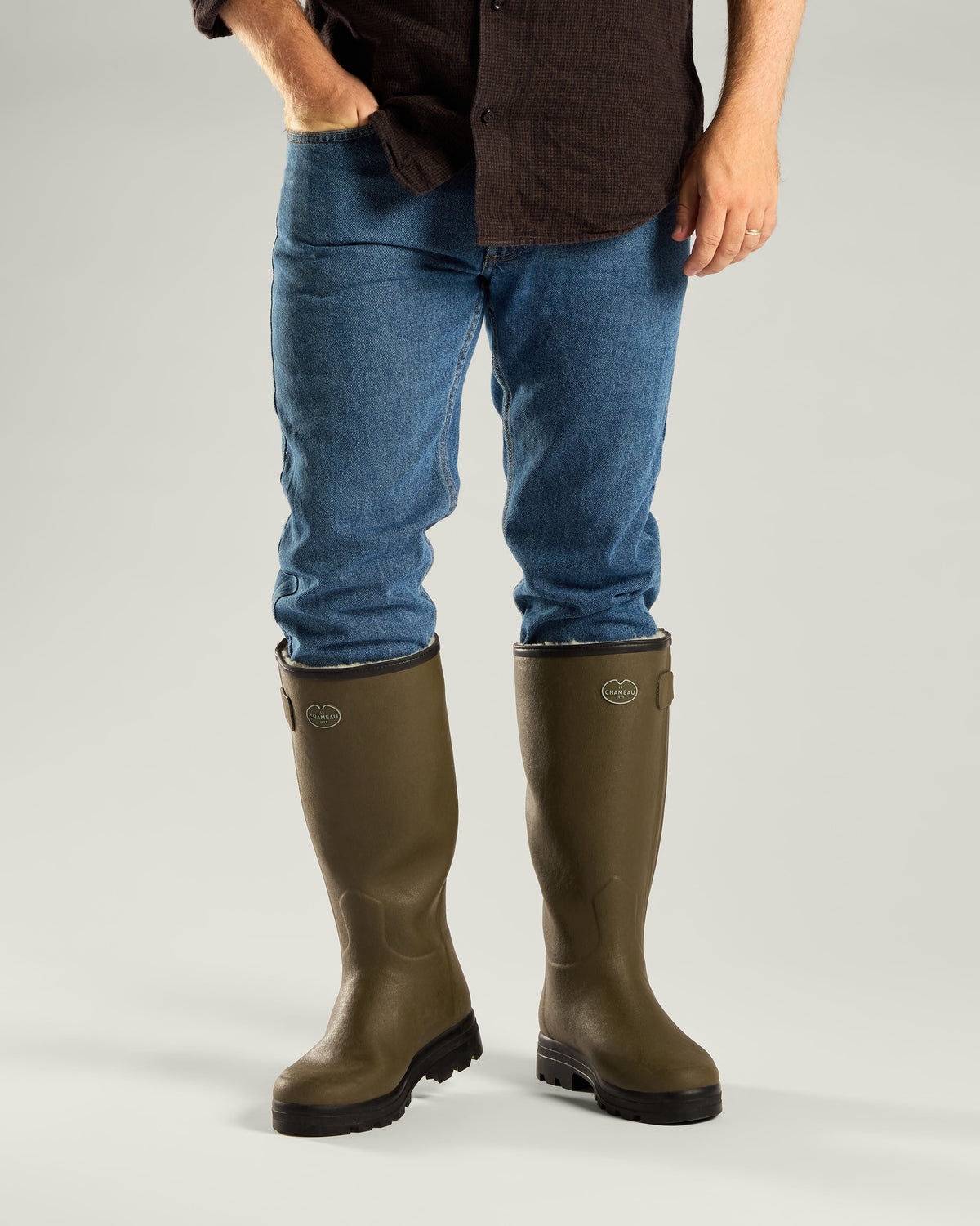 Men's Chasseur Wool Lined Boot - Vert Chameau