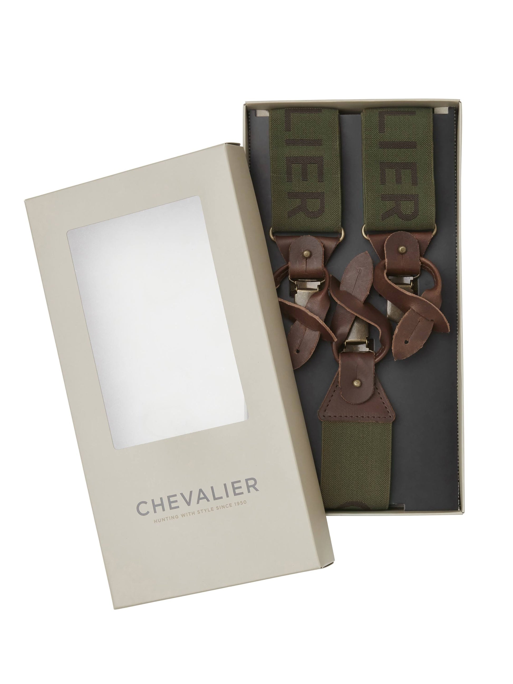 Chevalier Logo Suspenders - Dark Green - 2
