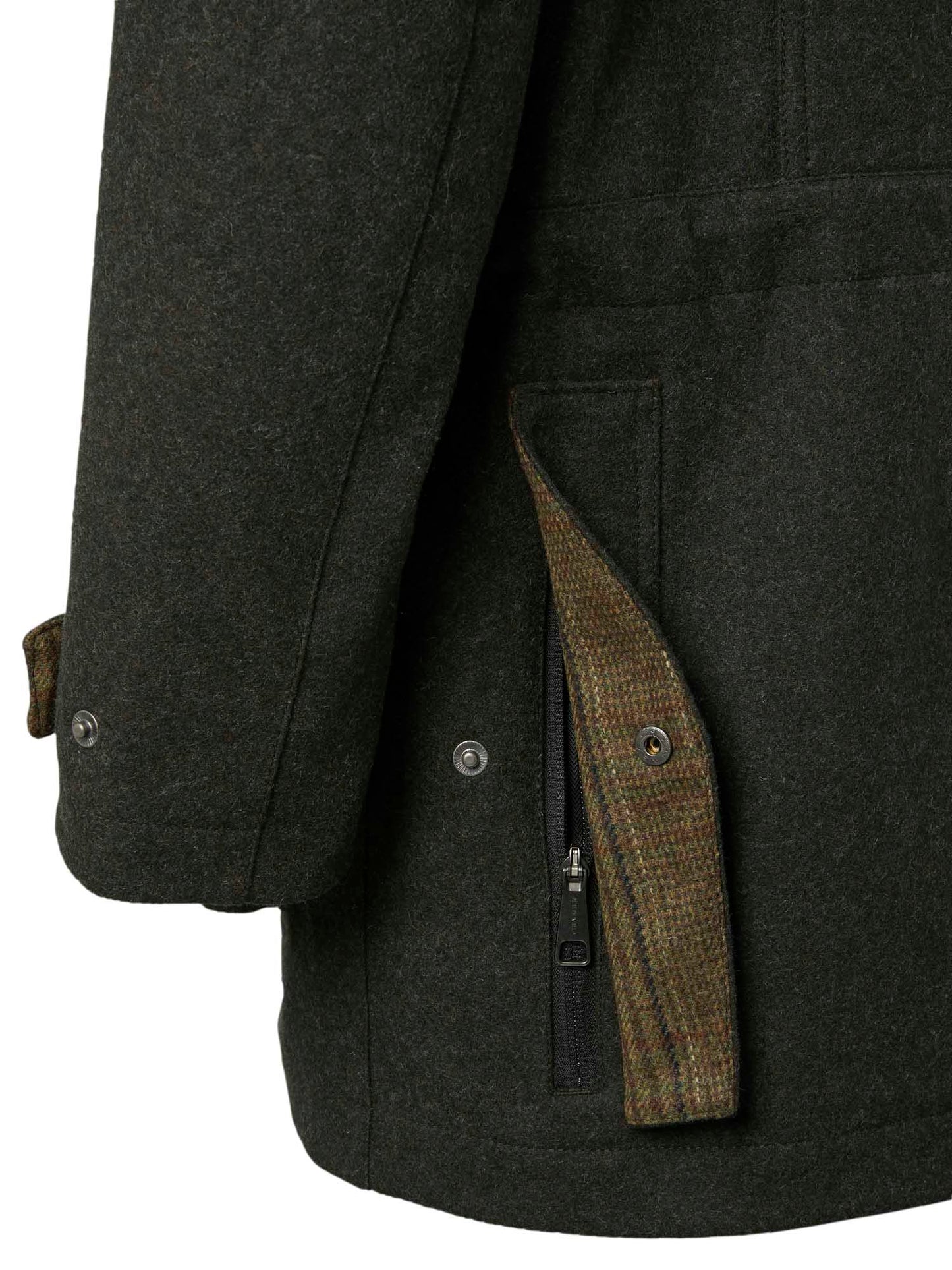 Burley Chevalite Wool Coat Men - Dark Green Melange - 3