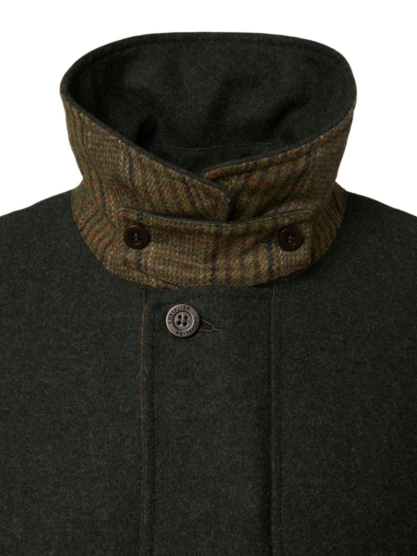 Burley Chevalite Wool Coat Men - Dark Green Melange - 4