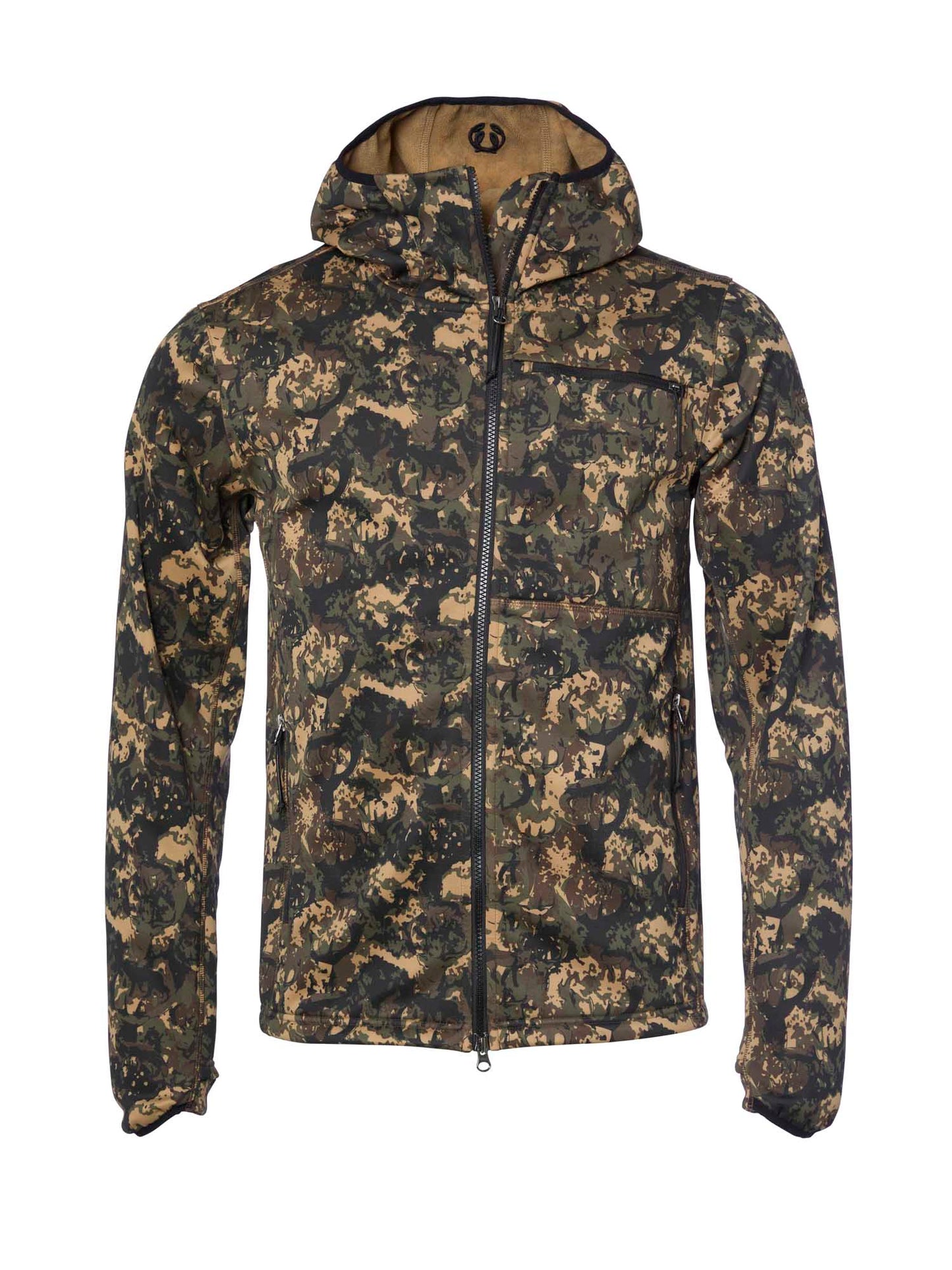 Hunter Stretch Zip Hoodie Men - Antler Camouflage - 1
