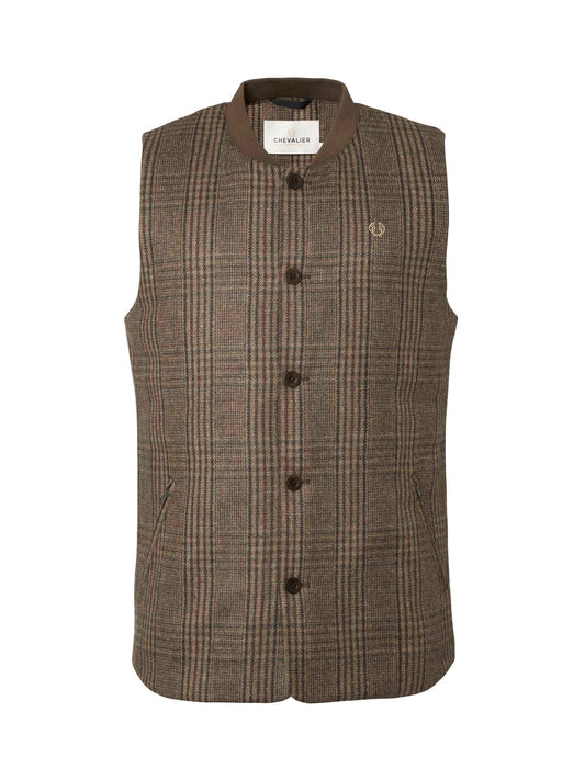 Sion Fill100 Tweed Vest Men - Dark Brown Glencheck - 1