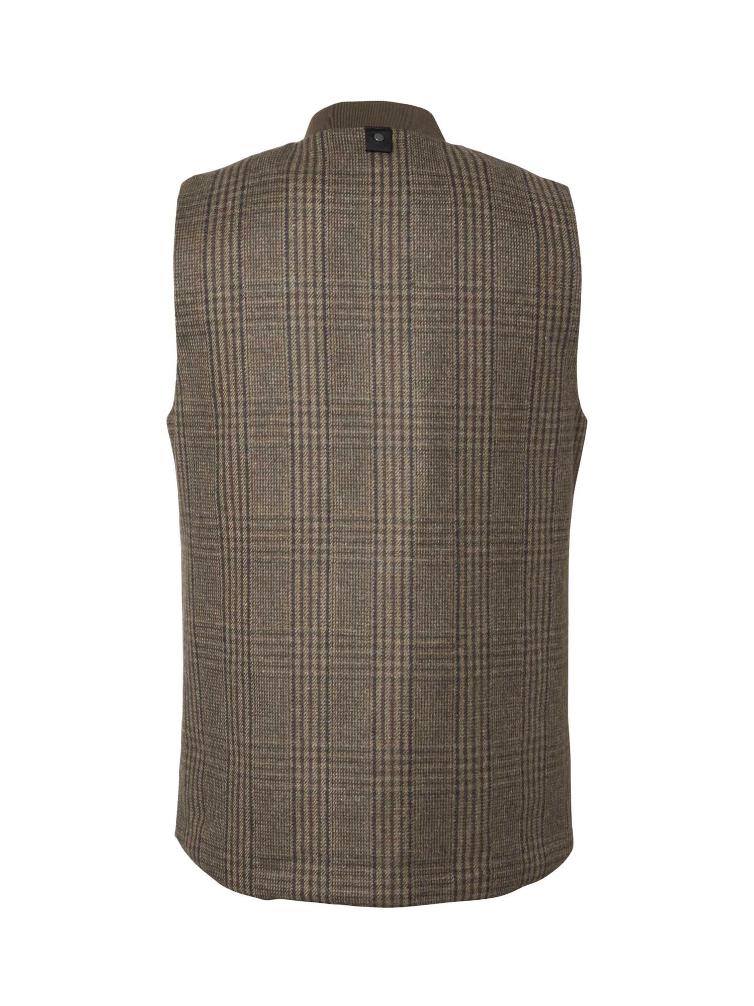 Sion Fill100 Tweed Vest Men - Dark Brown Glencheck - 2