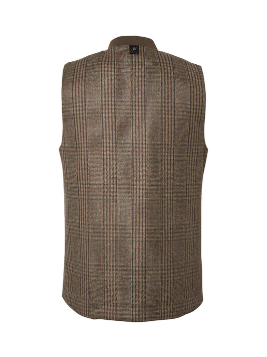 Sion Fill100 Tweed Vest Men - Dark Brown Glencheck - 2