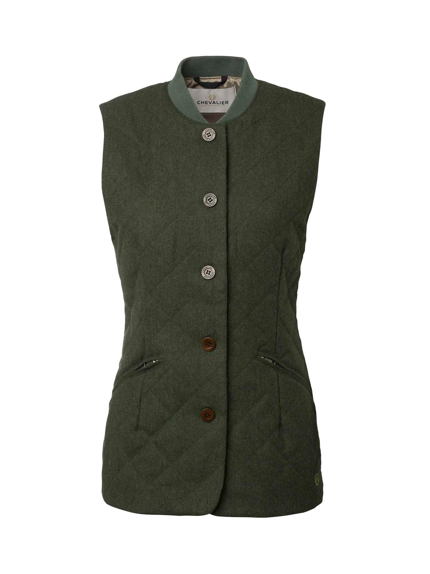 Allington Fill100 Tweed Vest Women - Dark Green - 1