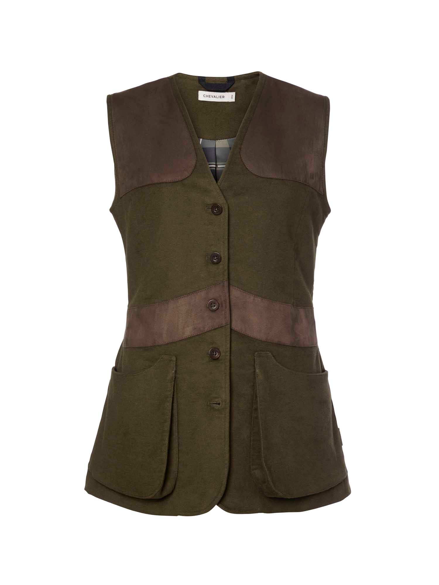 Elemore Moleskin Shooting Vest Women - Forest Green - 1
