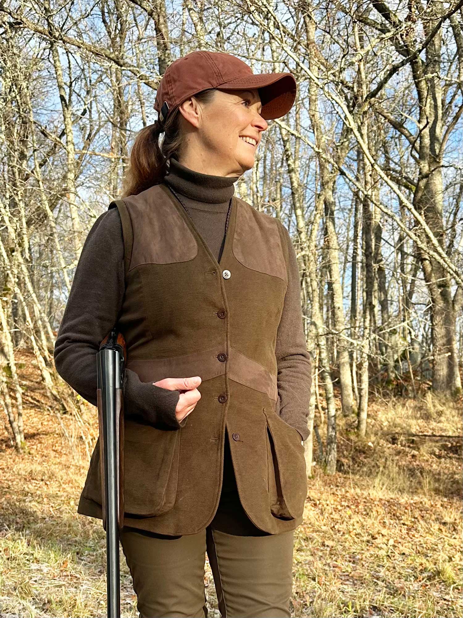 Elemore Moleskin Shooting Vest Women - Forest Green - 20