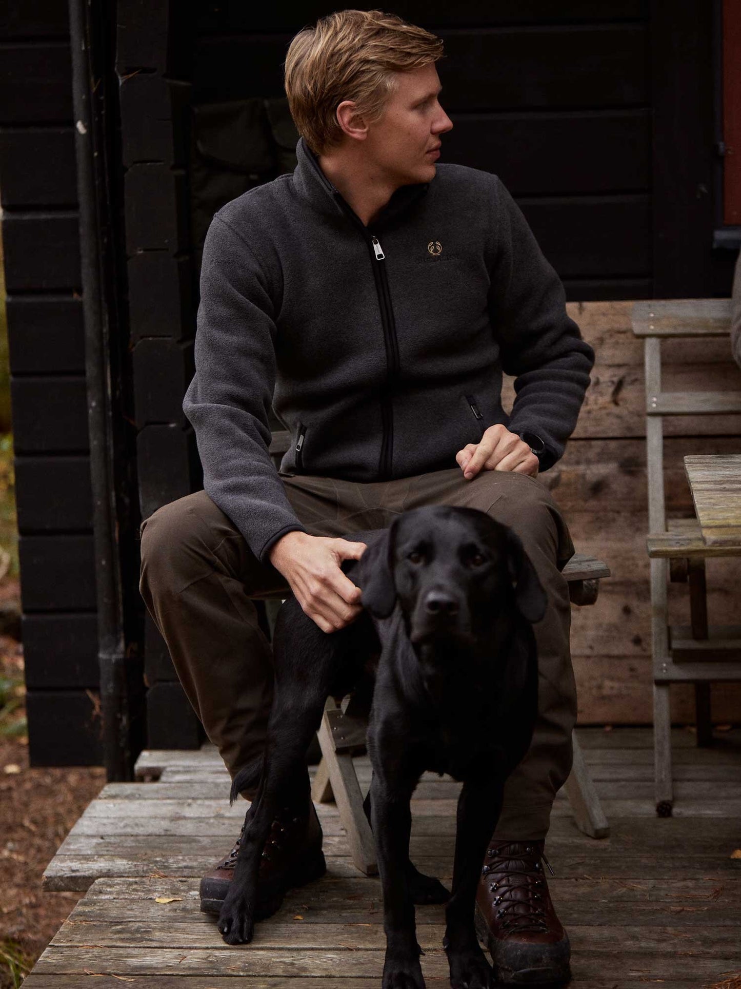 Mainstone Fleece Jacket Men - Anthracite w Black - 20