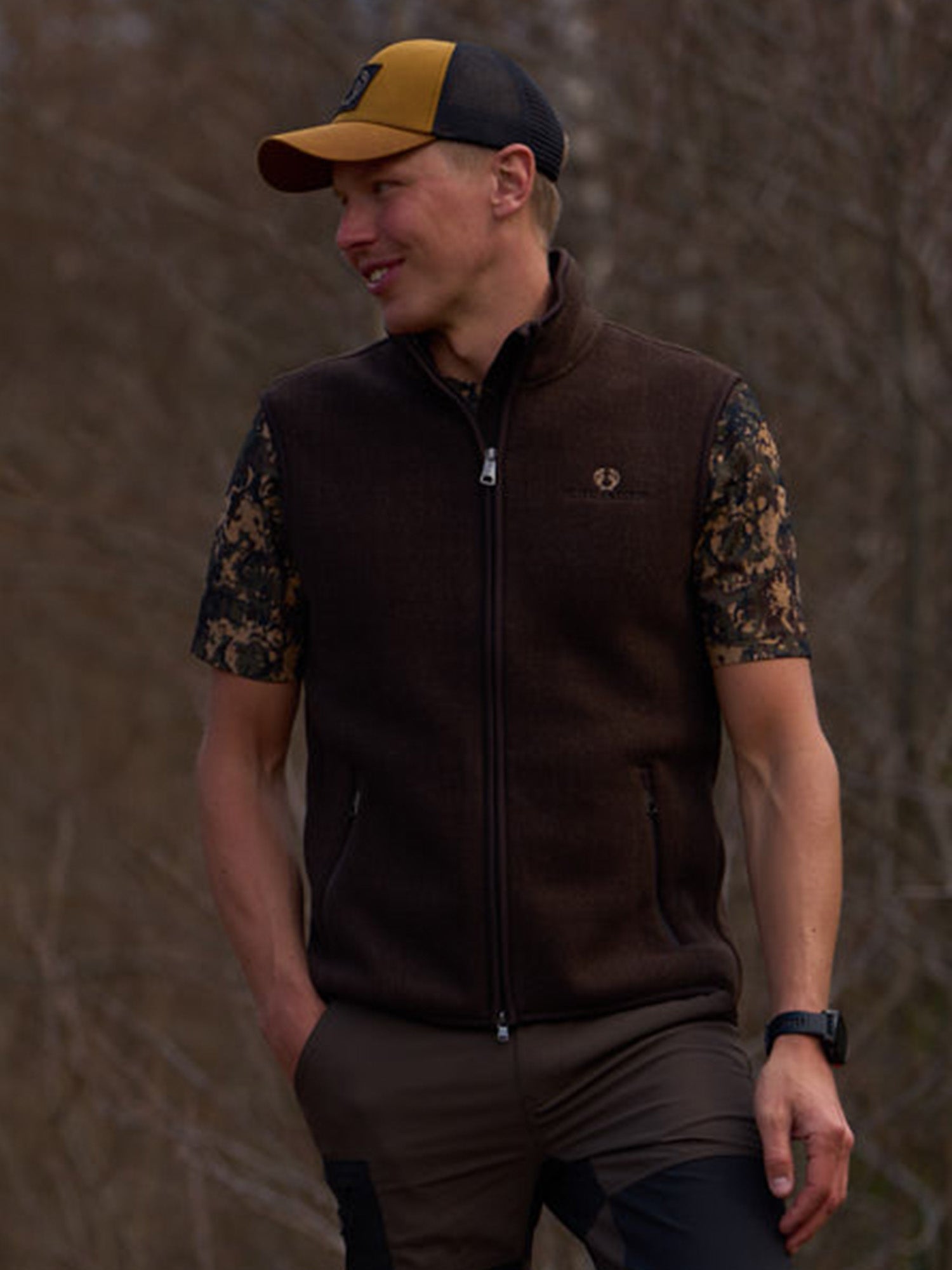 Mainstone Fleece Vest Men - Brown - 10