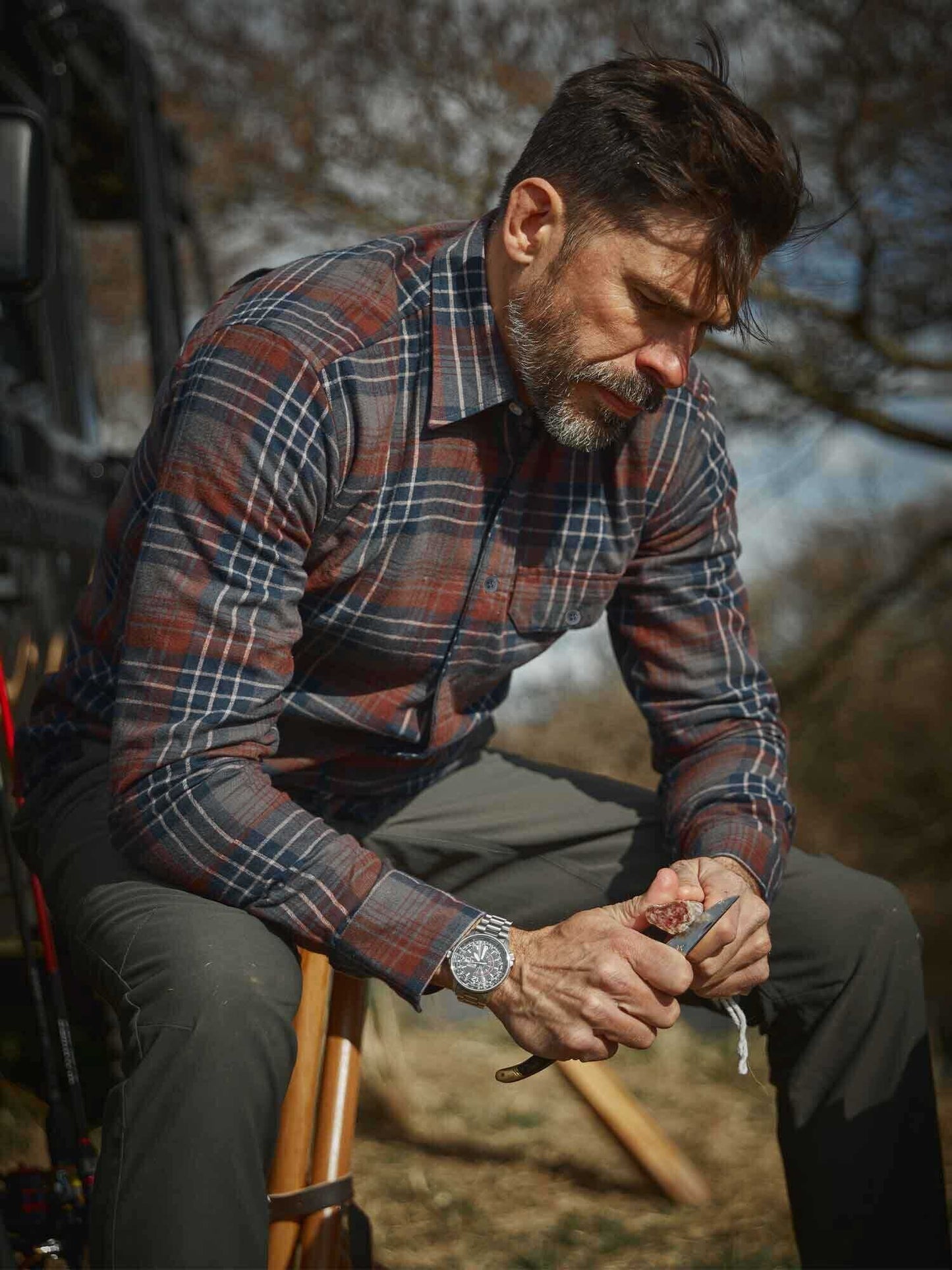 Falcon Flannel Shirt Men - Rust Checked - 20