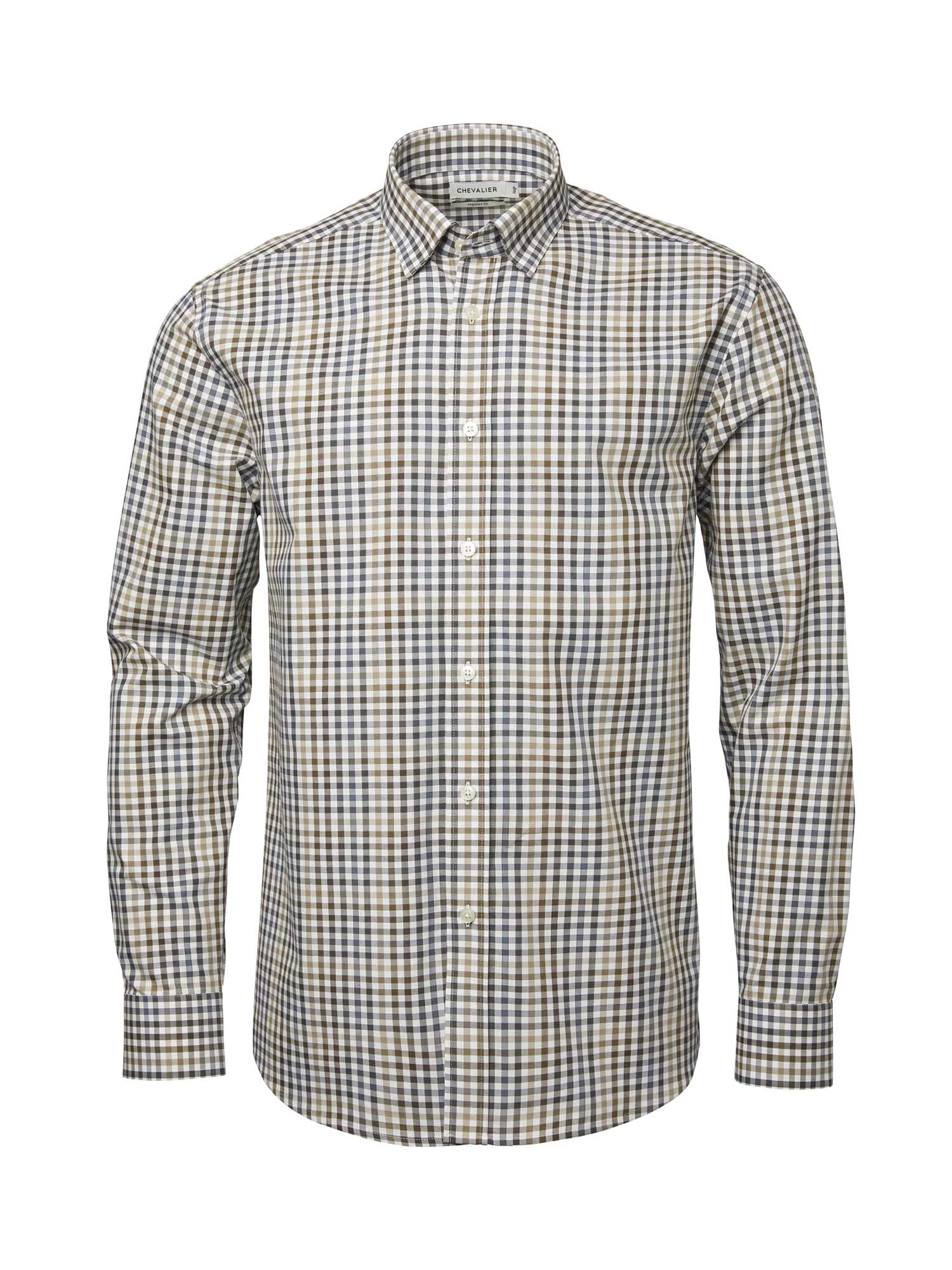 Belmont Regular Fit Shirt Men - Leather Brown Checked - 1