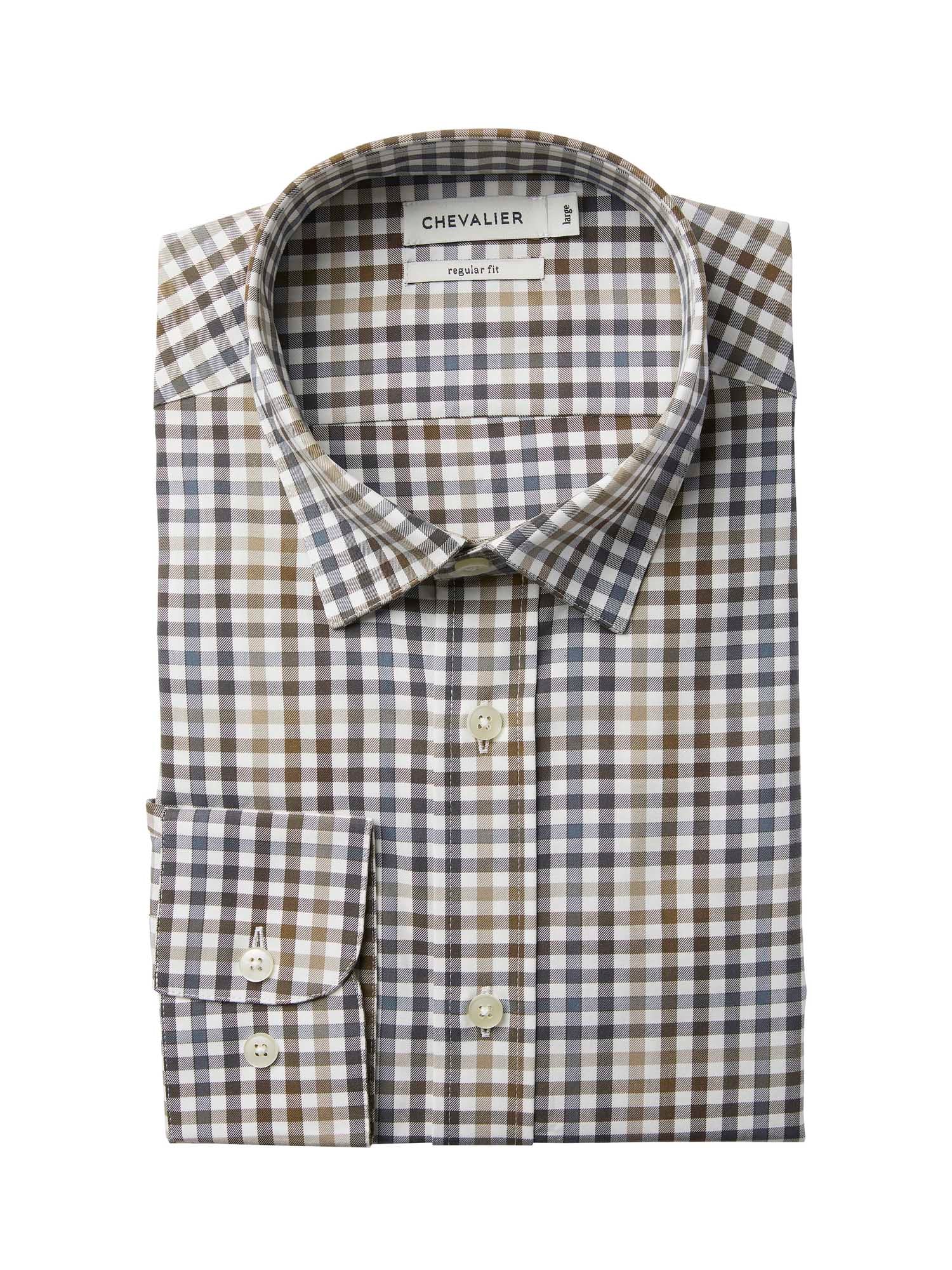 Belmont Regular Fit Shirt Men - Leather Brown Checked - 2
