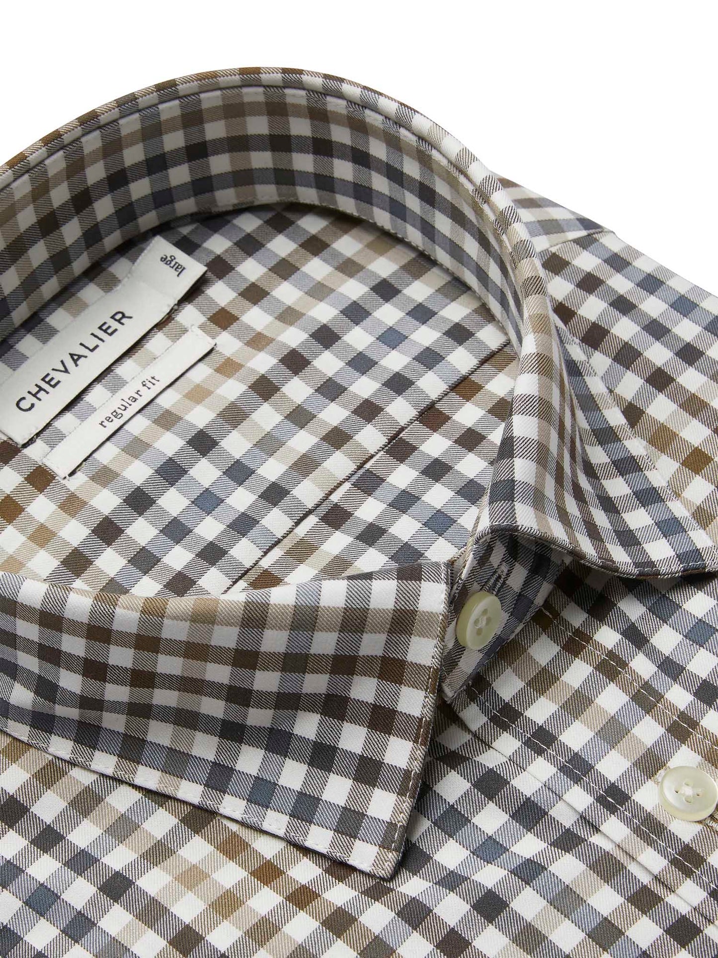 Belmont Regular Fit Shirt Men - Leather Brown Checked - 3