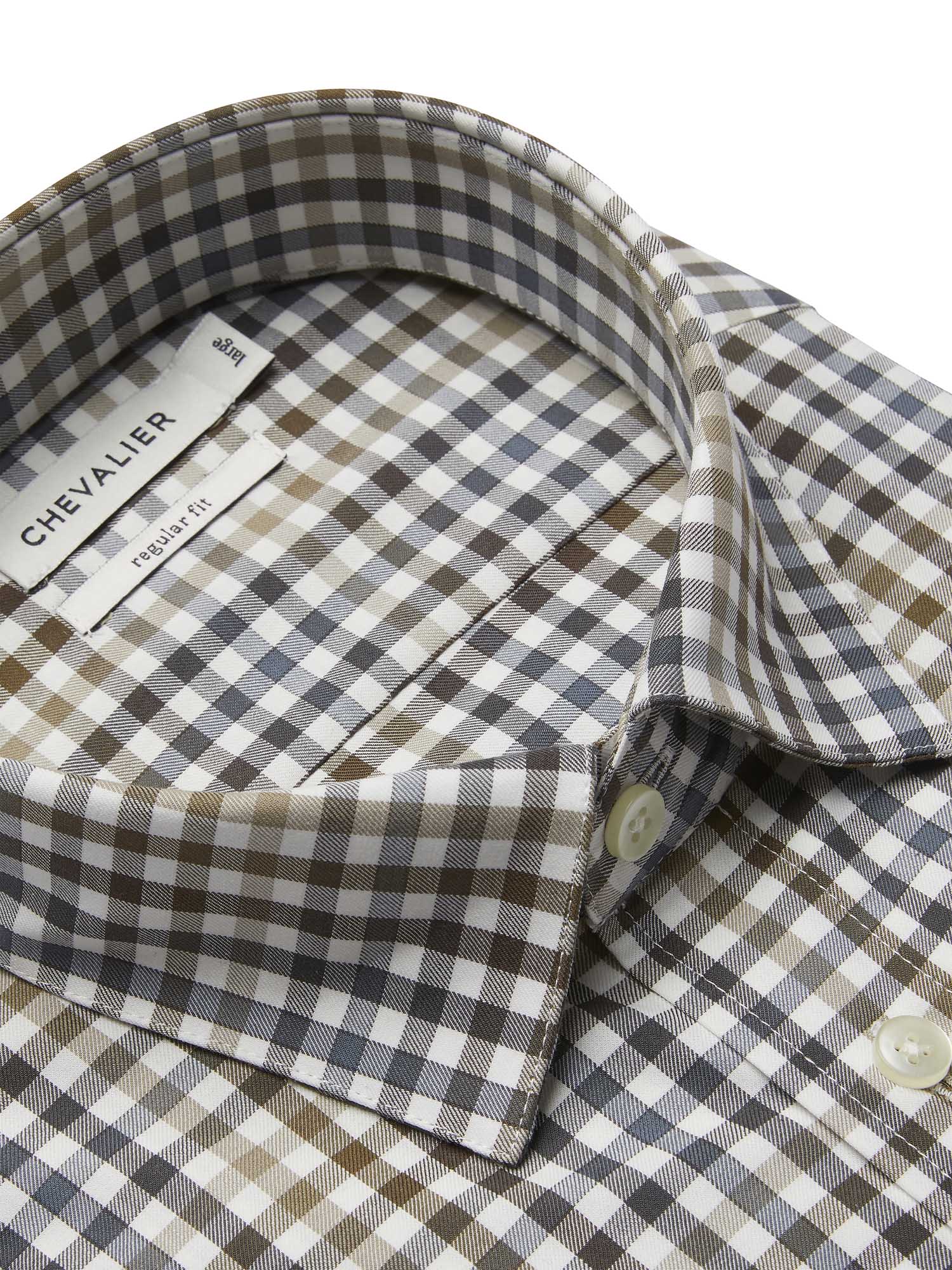 Belmont Regular Fit Shirt Men - Leather Brown Checked - 3