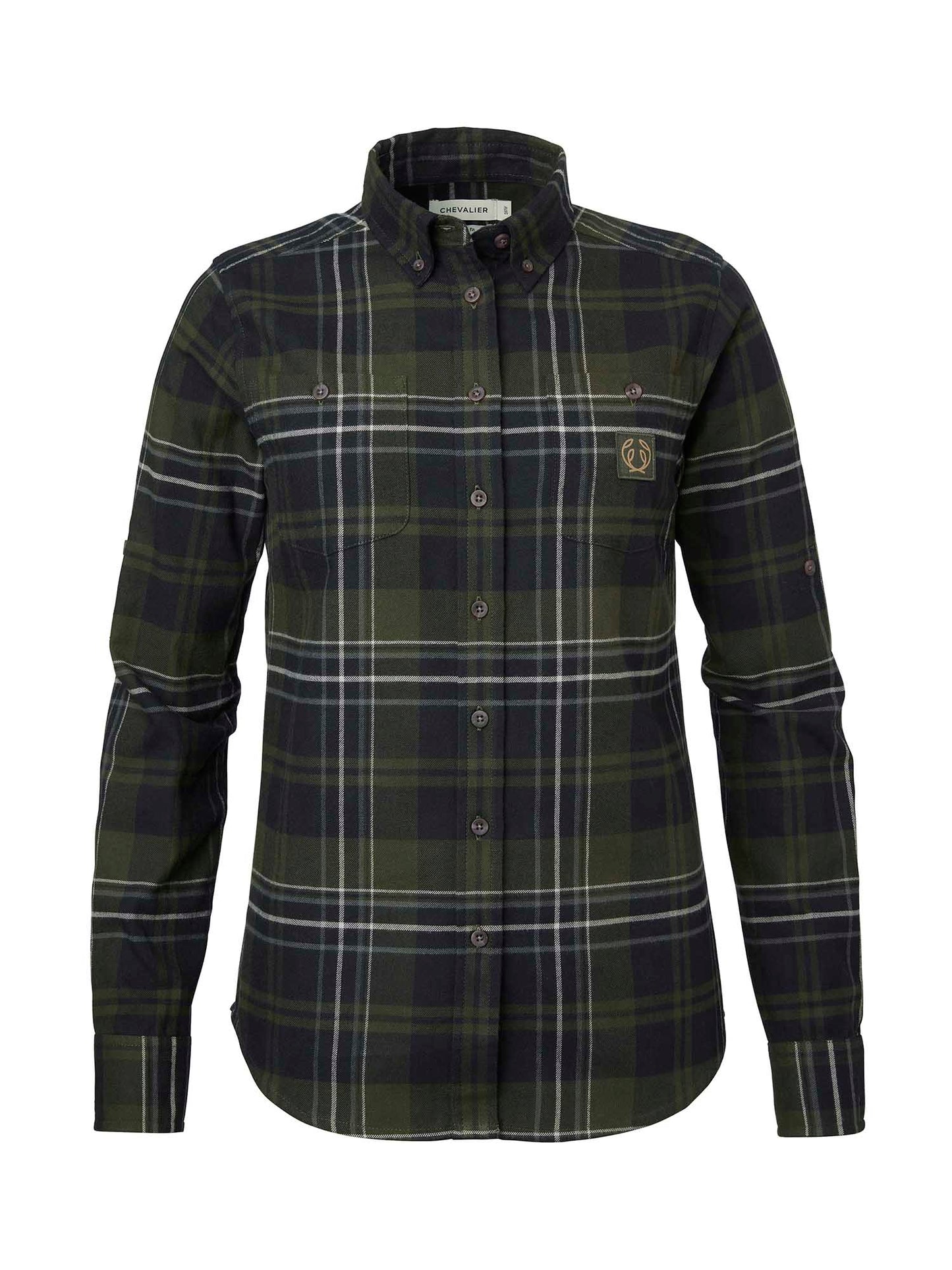 Heron Flannel Shirt Women - October Green Checked - 1