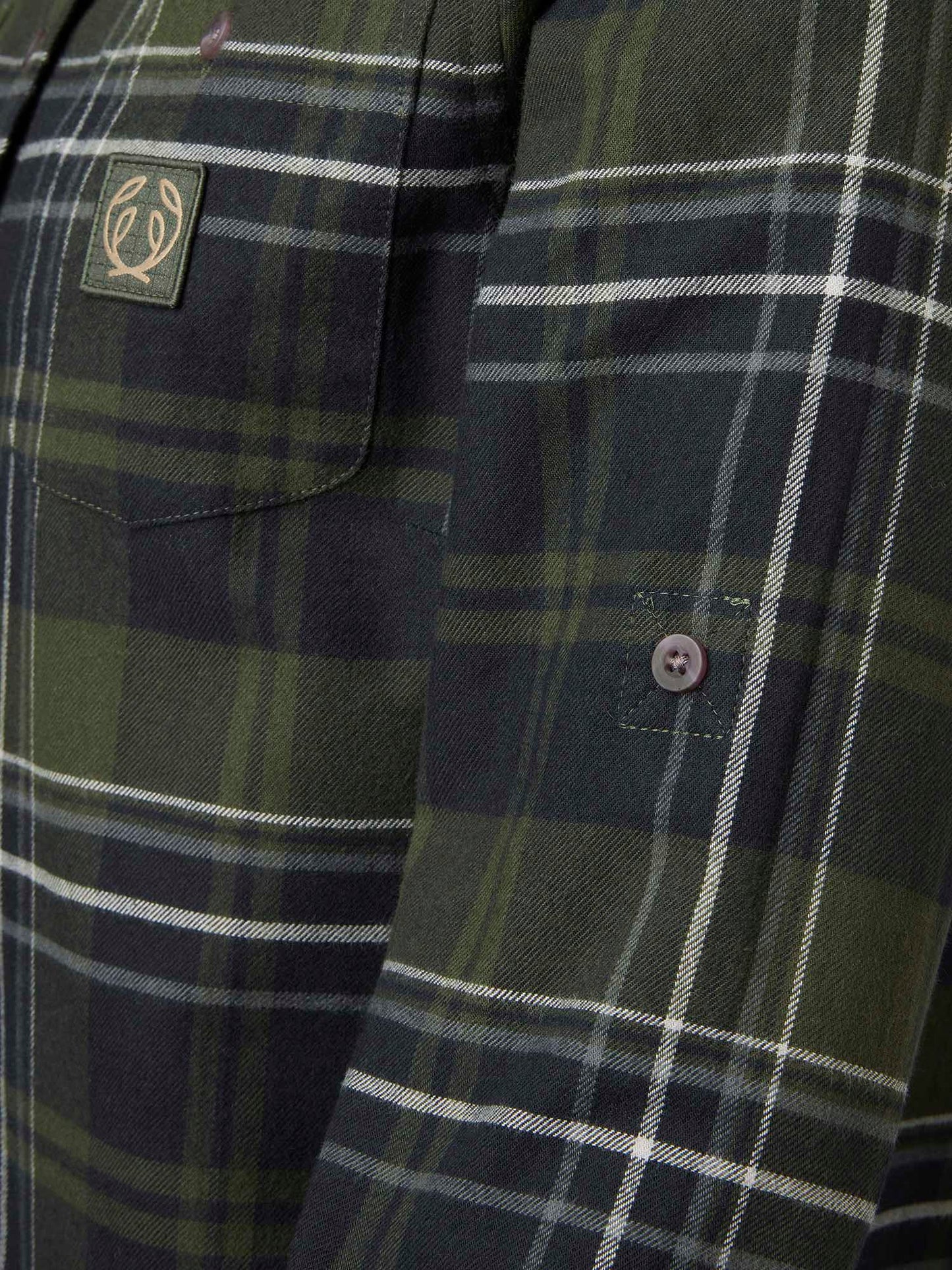 Heron Flannel Shirt Women - October Green Checked - 5