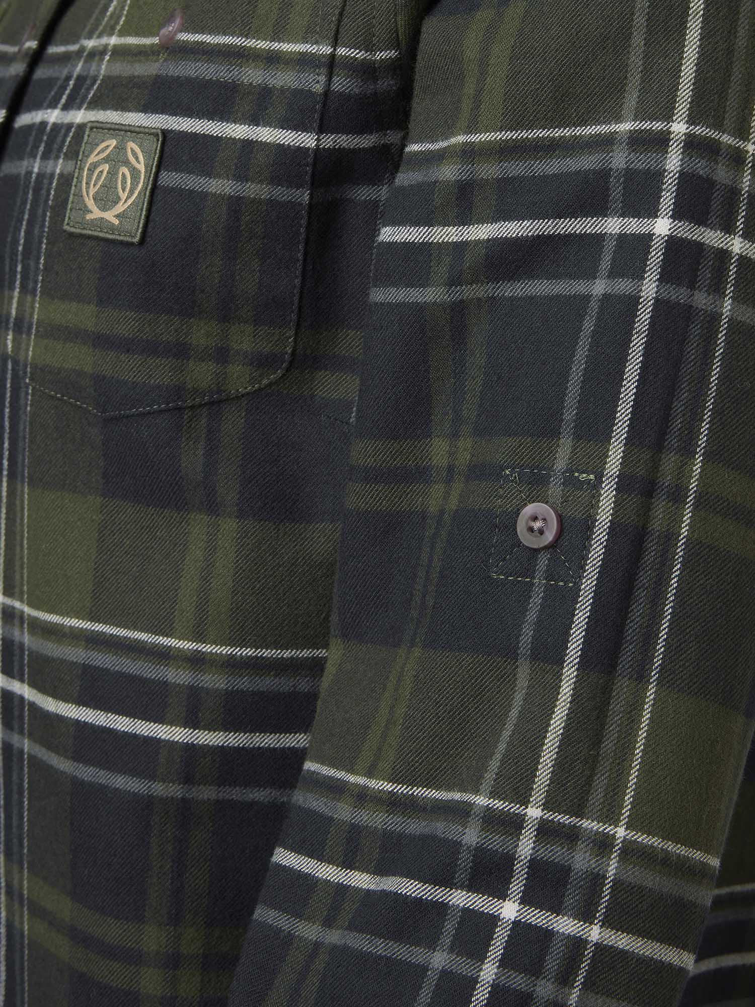 Heron Flannel Shirt Women - October Green Checked - 5