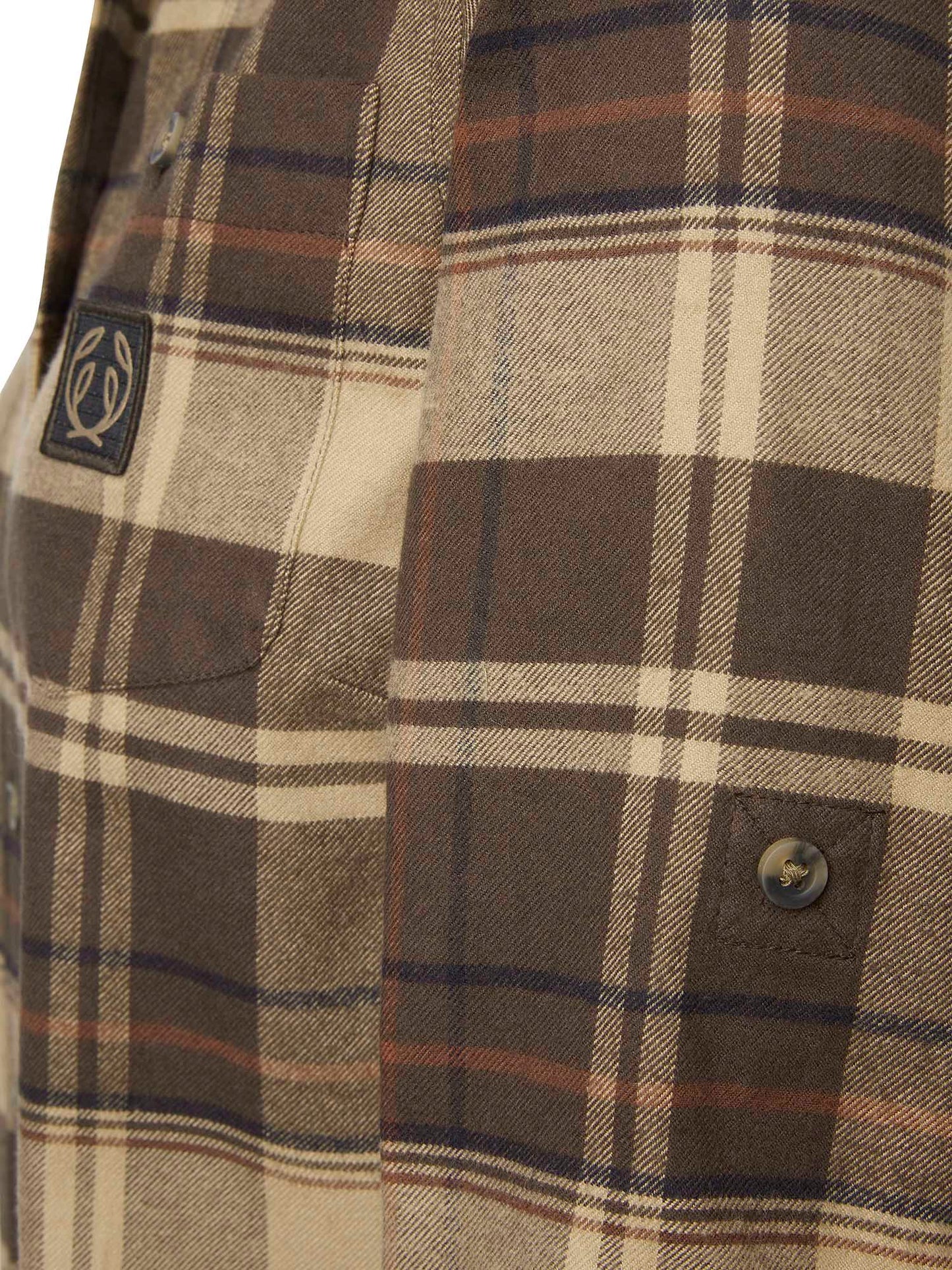 Heron Flannel Shirt Women - Soil Brown Checked - 5