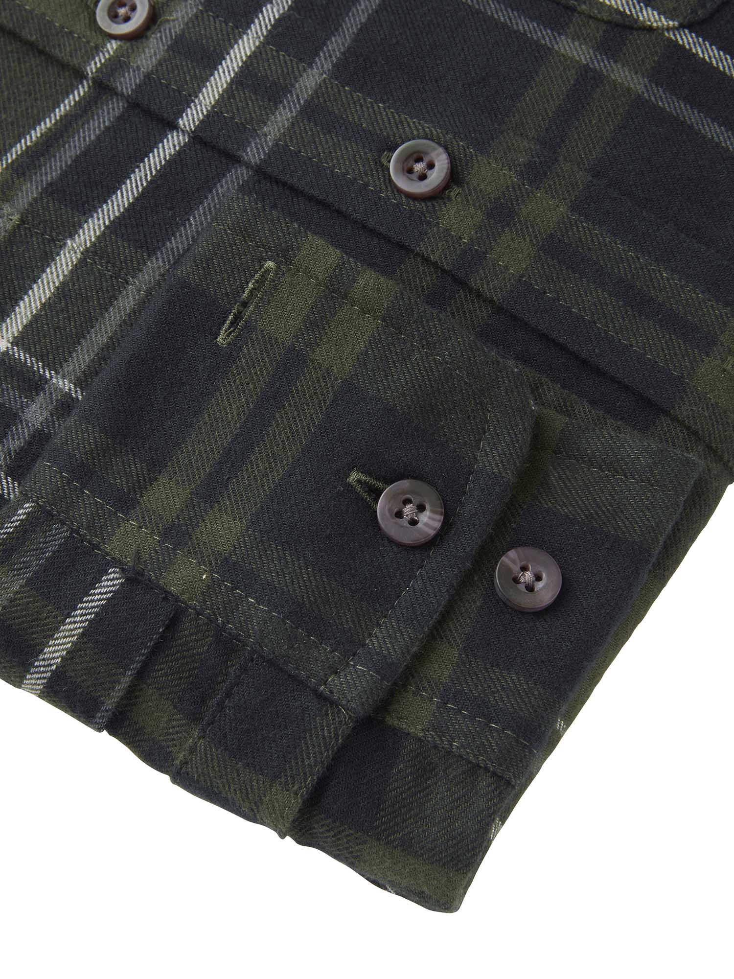 Heron Flannel Shirt Women - October Green Checked - 4