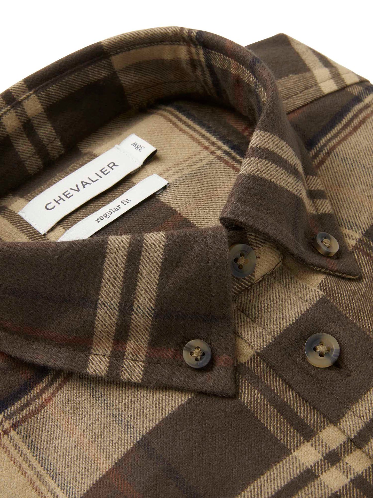 Heron Flannel Shirt Women - Soil Brown Checked - 3