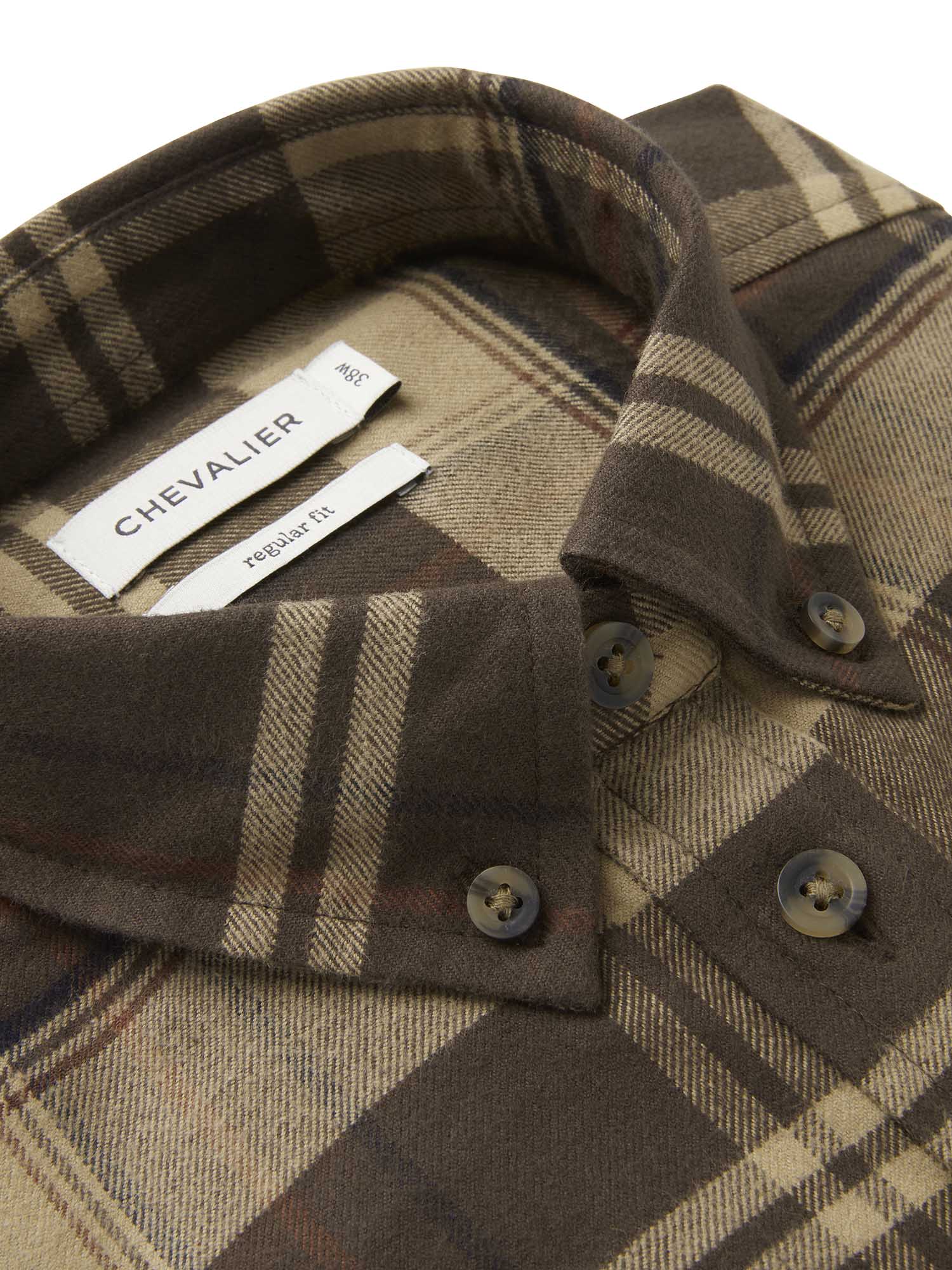 Heron Flannel Shirt Women - Soil Brown Checked - 3