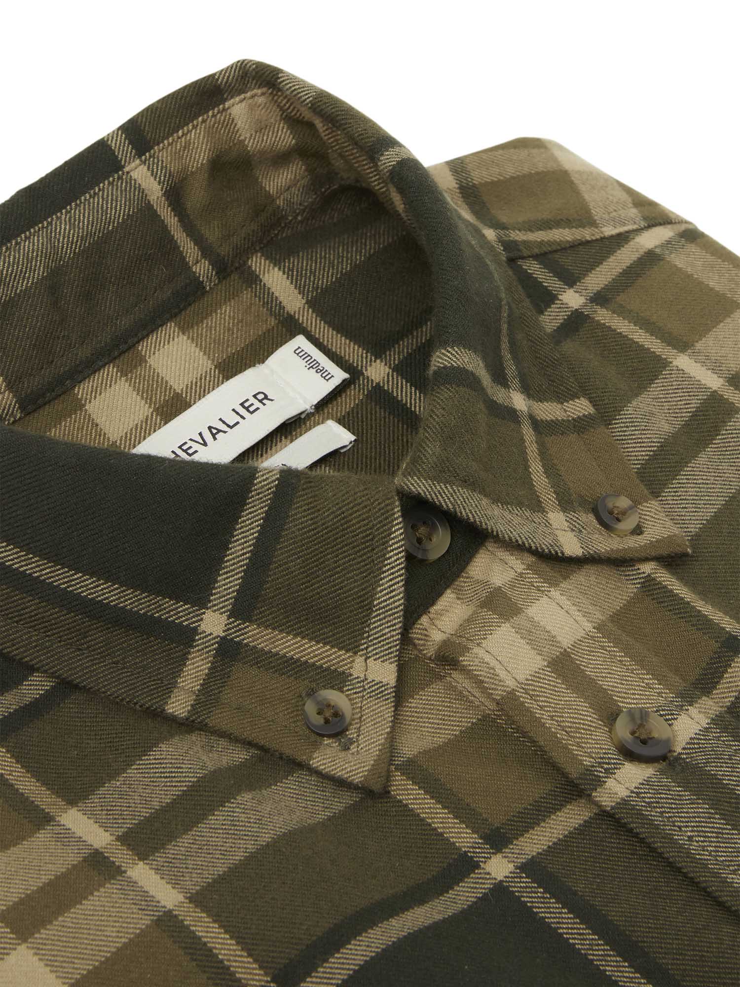 Heron Flannel Shirt Men - Evergreen Checked - 3