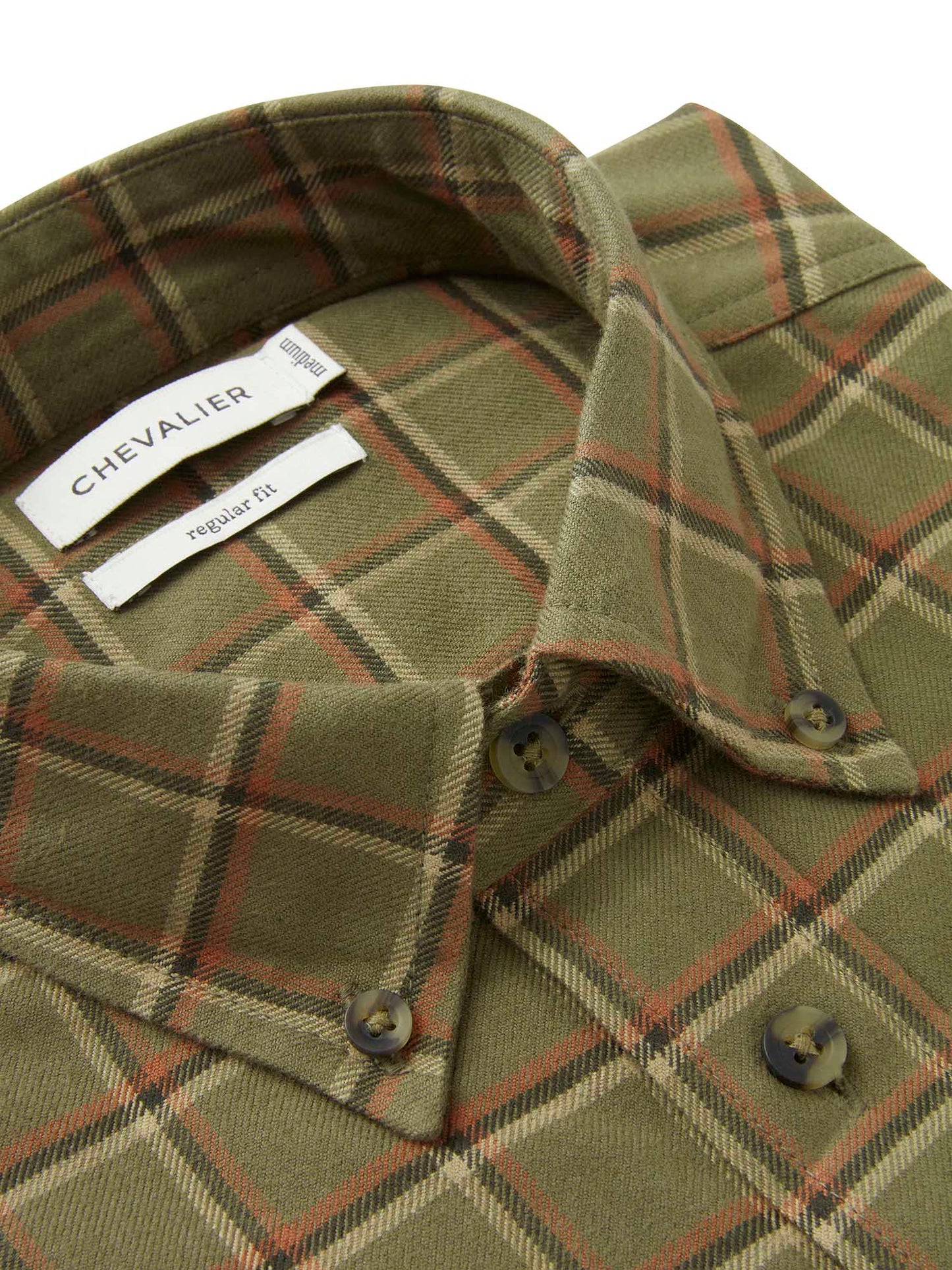 Heron Flannel Shirt Men - Field Green Checked - 3