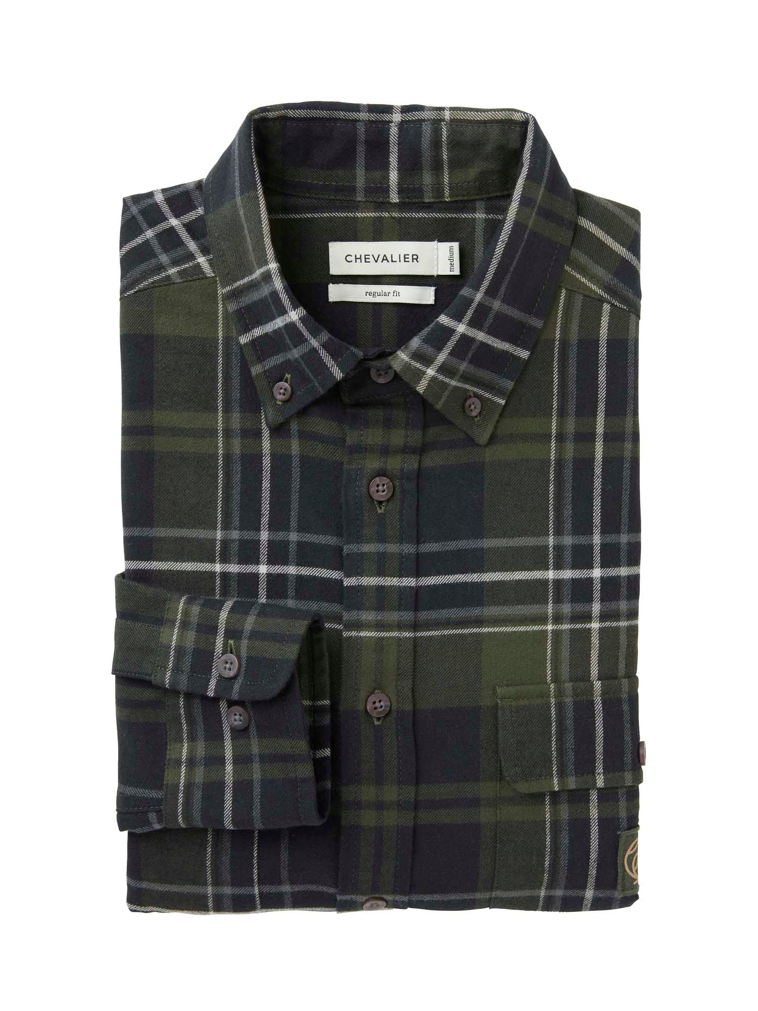 Heron Flannel Shirt Men - October Green Checked - 2