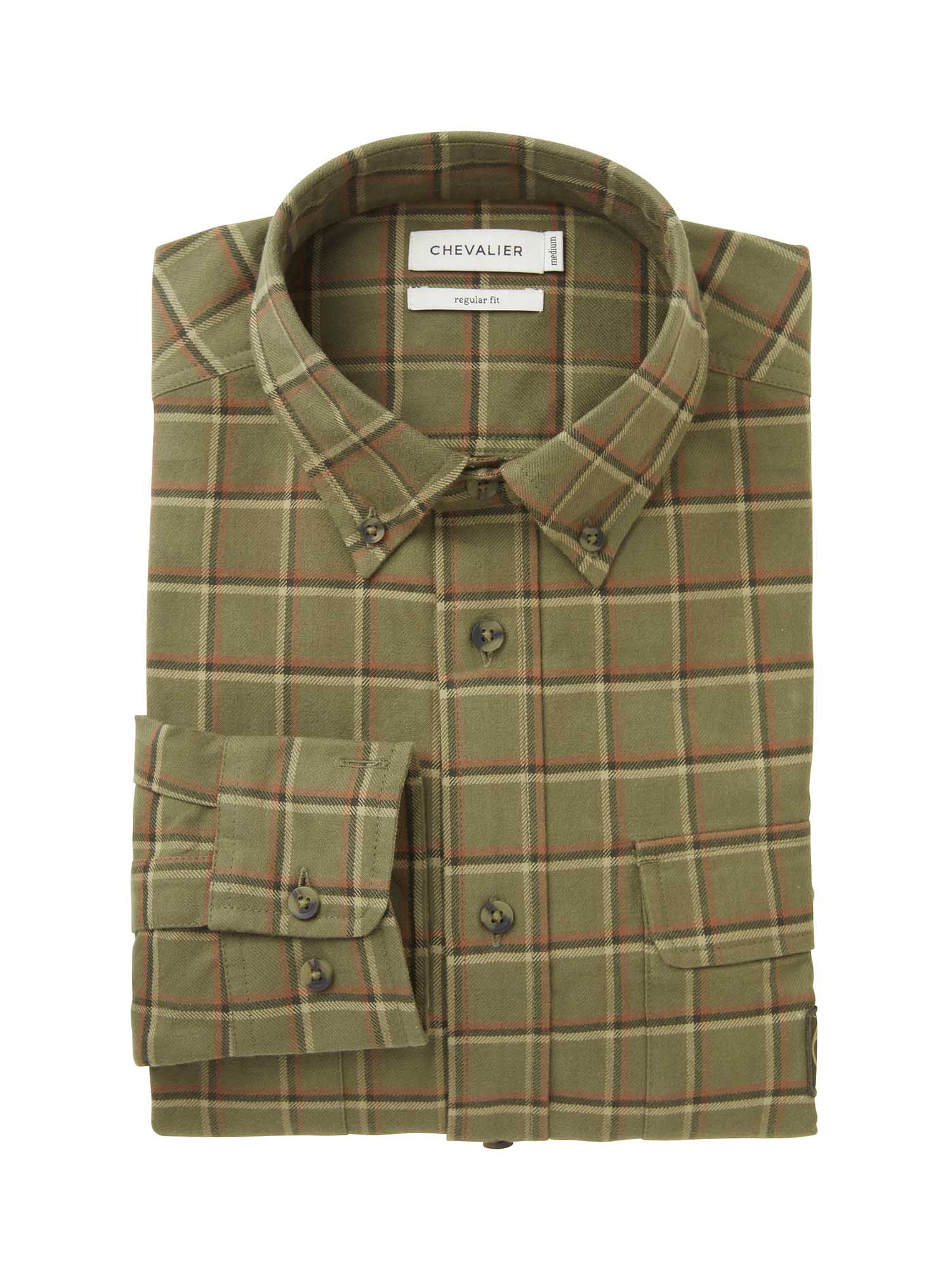 Heron Flannel Shirt Men - Field Green Checked - 2
