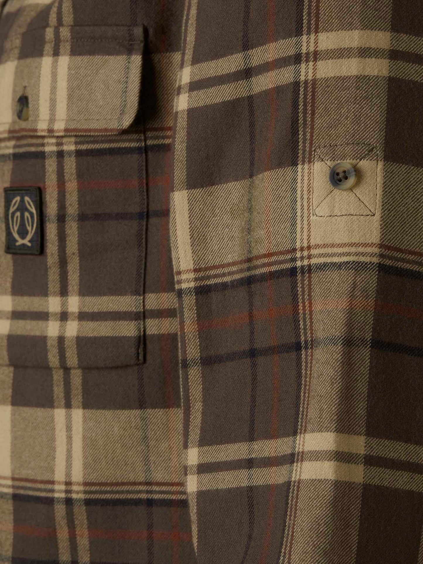 Heron Flannel Shirt Men - Soil Brown Checked - 5